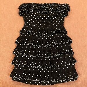 Betsey Johnson polka dot Black and White Strapless party Dress